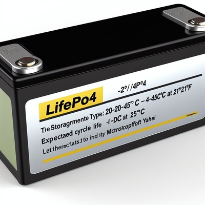 Speichertyp -20-45C -4-113°F LiFePO4-Batteriekast mit einer erwarteten Zyklusdauer von 1C bei 25C und ABS-Gehäuse